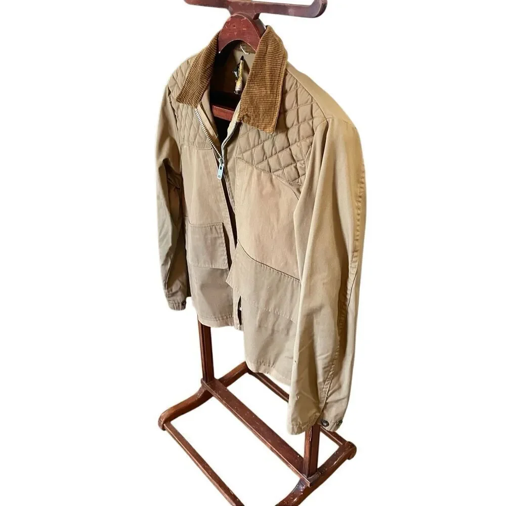 Field & Fireside Vintage Men’s Hunting Jacket Tan Quilted 1960’s Large-RARE